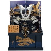 着用 黒銀北斗大鍬 兜飾り 25号 A-487