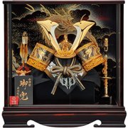 会津塗 彫金龍 兜ケース 12号