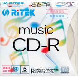音楽録音用CD-R 5枚 80分 インクジェットプリンタ対応 CD-RMU80.5PC