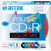 音楽録音用CD-R 5枚 80分 5色カラーミックス CD-RMU80.5P MIX C