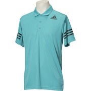 BVA64-BK2588-J/L [M4T トレーニングモビリティ クライマクール3ストライプス ポロシャツ メンズ Lサイズ エナジーブルーS17]