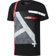 MLG44-BQ0860-J/L [HM LIN コートTシャツ メンズ Lサイズ ブラック/ホワイト]