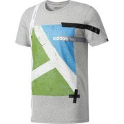 MLG44-BQ0861-J/L [HM LIN コートTシャツ メンズ Lサイズ ミディアムグレイヘザー/ブラック]