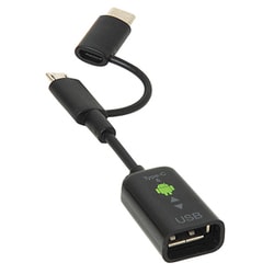 ZUH-CMBAR201BK [USB-A to MicroB＆C変換ケーブル ブラック]