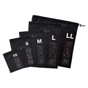 仕分け巾着 5点セット ブラック