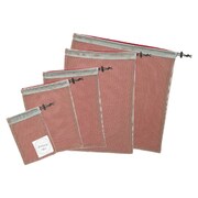 仕分けメッシュ巾着 5点セット レッド