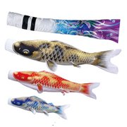 積美画 サテン金彩 シルックサテンおおとり吹流し 3匹6点セット 3m