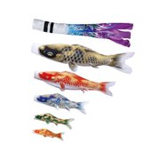 積美画 サテン金彩 シルックサテンおおとり吹流し 5匹8点セット 3m