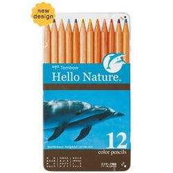 缶入り色鉛筆 ハローネイチャー ハンドウイルカ 12色 丸軸 CB-RHNDL0212C