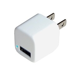 USB AC充電器 USB1P USB-A×1 1A 通電確認用LED付き 折りたたみ式プラグ採用 ホワイト AJ-529