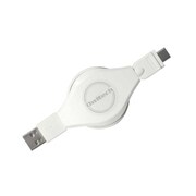 USB Type-Cコネクタ搭載 巻き取り式データ転送&充電ケーブル ホワイト OWL-CBRJD2CA12-WH