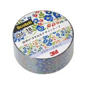 スコッチ @！テープ 18mm幅 フラワー (ブルー) ATM18-24