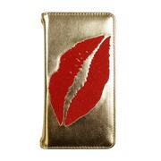72646 [DRESSCAMP リップ刺繍 ゴールド iPhone7用ケース]