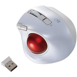 レーザー式 小型静音オートスピード 無線トラックボールマウス 5ボタン ホワイト MUS-TRLF132W