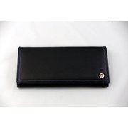 カブセ束入 Wステッチ毛牛 黒×青青 62123292