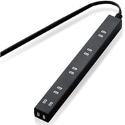 ほこり防止シャッター付き スリムタップ 6個口 3m ブラック T-NSL-2630BK