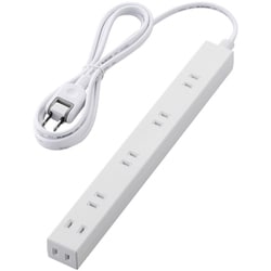 ほこり防止シャッター付き スリムタップ 雷ガード内蔵 6個口 2m ホワイト T-NSLK-2620WH
