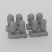 R2DAC32002 [1/32 レジン製ディティールアップパーツ 米軍爆撃機用酸素ボンベ(8個入り)]