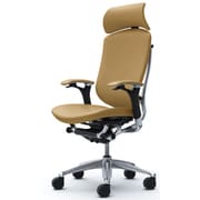 コンテッサチェア 可動肘 背・座革張り 大型ヘッド付 ベージュ CM55AB PD35
