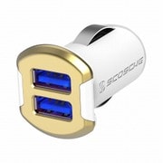 リボルトデュアル 12W 2ポートUSBカーシャージャーブルーイルミネーション(ホワイト/ゴールド) USBC242MGD