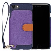 RCB-7-BL [RAKUNI PU Leather Case Book Type with Strap for iPhone 7 ブルー]
