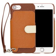 RCB-7-BR [RAKUNI PU Leather Case Book Type with Strap for iPhone 7 ブラウン]