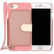 RCB-7-PK [RAKUNI PU Leather Case Book Type with Strap for iPhone 7 ピンク]