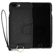 RCB-7P-BK [RAKUNI PU Leather Case Book Type with Strap for iPhone 7 Plus ブラック]