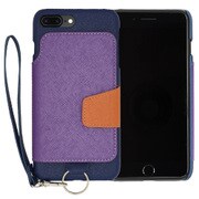 RCB-7P-BL [RAKUNI PU Leather Case Book Type with Strap for iPhone 7 Plus ブルー]