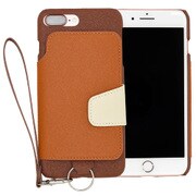 RCB-7P-BR [RAKUNI PU Leather Case Book Type with Strap for iPhone 7 Plus ブラウン]