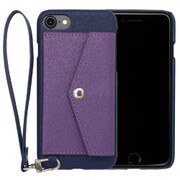 RCP-7-BL [RAKUNI PU Leather Case Book Type with Strap for iPhone 7 ブルー]