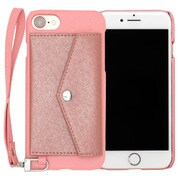 RCP-7-PK [RAKUNI PU Leather Case Book Type with Strap for iPhone 7 ピンク]