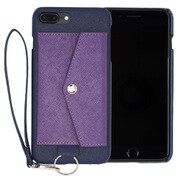 RCP-7P-BL [RAKUNI PU Leather Case Pocket Type with Strap for iPhone 7 Plus ブルー]