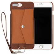 RCP-7P-BR [RAKUNI PU Leather Case Pocket Type with Strap for iPhone 7 Plus ブラウン]