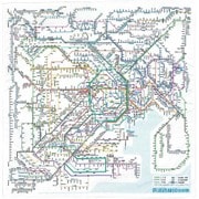 鉄道路線図 ハンカチ 首都圏 日本語 RHSJ