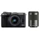 EOS M6 ダブルズームレンズキット ブラック [ボディ＋「EF-M 15-45mm F3.5-6.3 IS STM ブラック」＋「EF-M55-200mm F4.5-6.3 IS STM」]