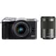 EOS M6 ダブルズームレンズキット シルバー [ボディ＋「EF-M 15-45mm F3.5-6.3 IS STM ブラック」＋「EF-M55-200mm F4.5-6.3 IS STM」]