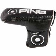 AM PUTTER HEAD COVER-EYE MARK クロコダイル調 BK/WH