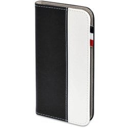 BOOKIP7-BK [BOOK Type for iPhone 7 レザータッチ 手帳型ケース ブラック/ホワイト]
