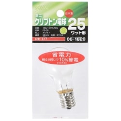 ヨドバシ.com - オーム電機 OHM ミニクリプトン電球 25W形 ホワイト LB-PS3725KJ-W 通販【全品無料配達】