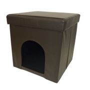 レザー調ペットハウス ブラウン