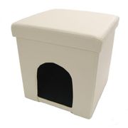 レザー調ペットハウス アイボリー
