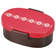 弁当箱 木目小粋 木目小判一段 小(タイト式) えんじ 52941