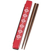 木目小粋 木目箸箱セット えんじ 33197