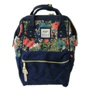 口金入りミニリュック キャンバス 10L フラワー/ネイビー AT-B0487 FNV