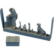 1/48 レジン製エアクラフトパーツ 第二次世界大戦連合軍パイロット（中東）w/犬 [プラモデル]