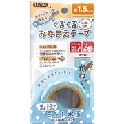 くるくるおなまえテープ 1.5cm ミント水玉 柄