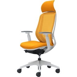 【完成品】 Sylphy（シルフィ） オレンジ 【エクストラハイバック メッシュタイプ アジャストアーム付 ホワイトボディ 樹脂脚 ナイロンキャスター】 ※受注生産 C68AXW FMR8