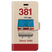 正面手帳型ケース iPhone 7 JR東海381系クロ381パノラマ