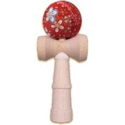 ちりめんけん玉 雅 紅赤 [木製玩具]